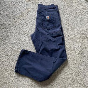 Carhartt FRB159 Flame Resistant Pants 32X32  Dark Navy Blue Preowned